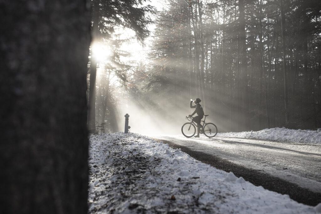 Sportfotografie: Radfahrer im Wald