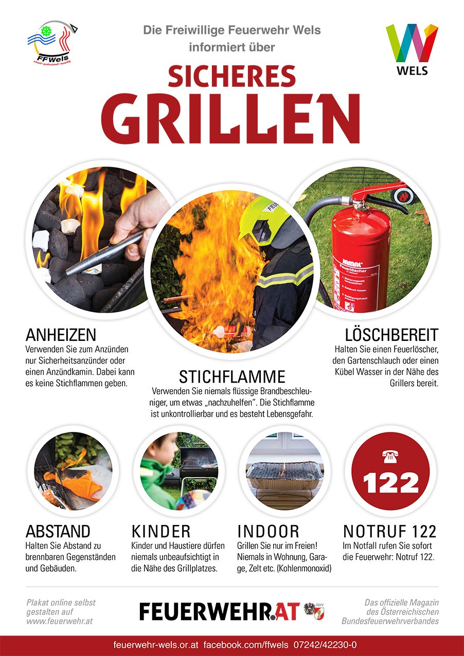 Plakat sicheres Grillen