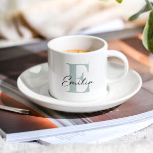 Personalisierbare Espresso Tasse mit Monogramm